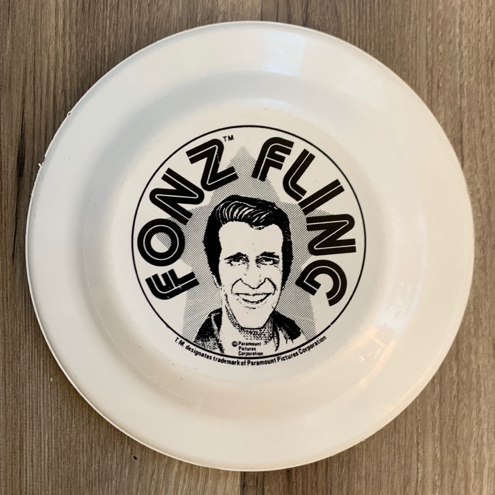 Vintage 1970 Fonz Frisbee Disc Fonzie Humphrey Flier Happy Days TV Show Paramont